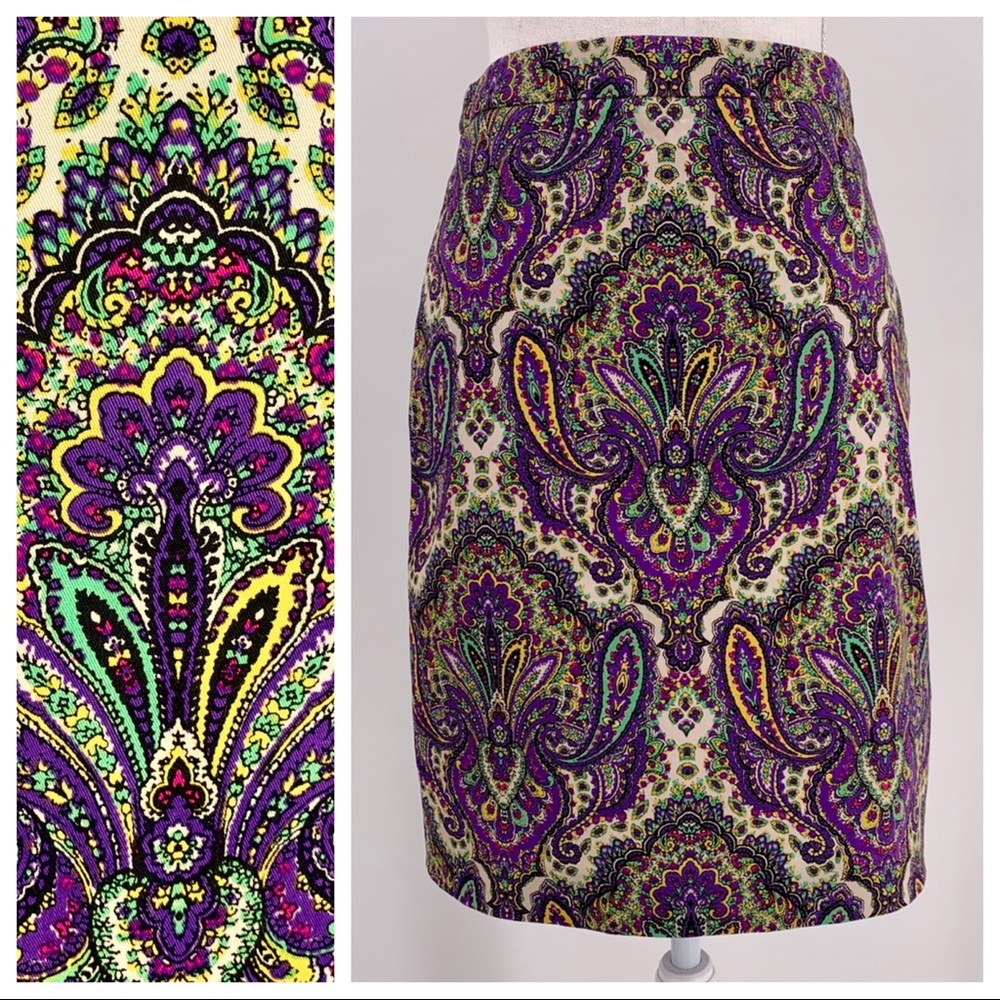 Like new J. Crew “No. 2 Pencil” skirt paisley sz2